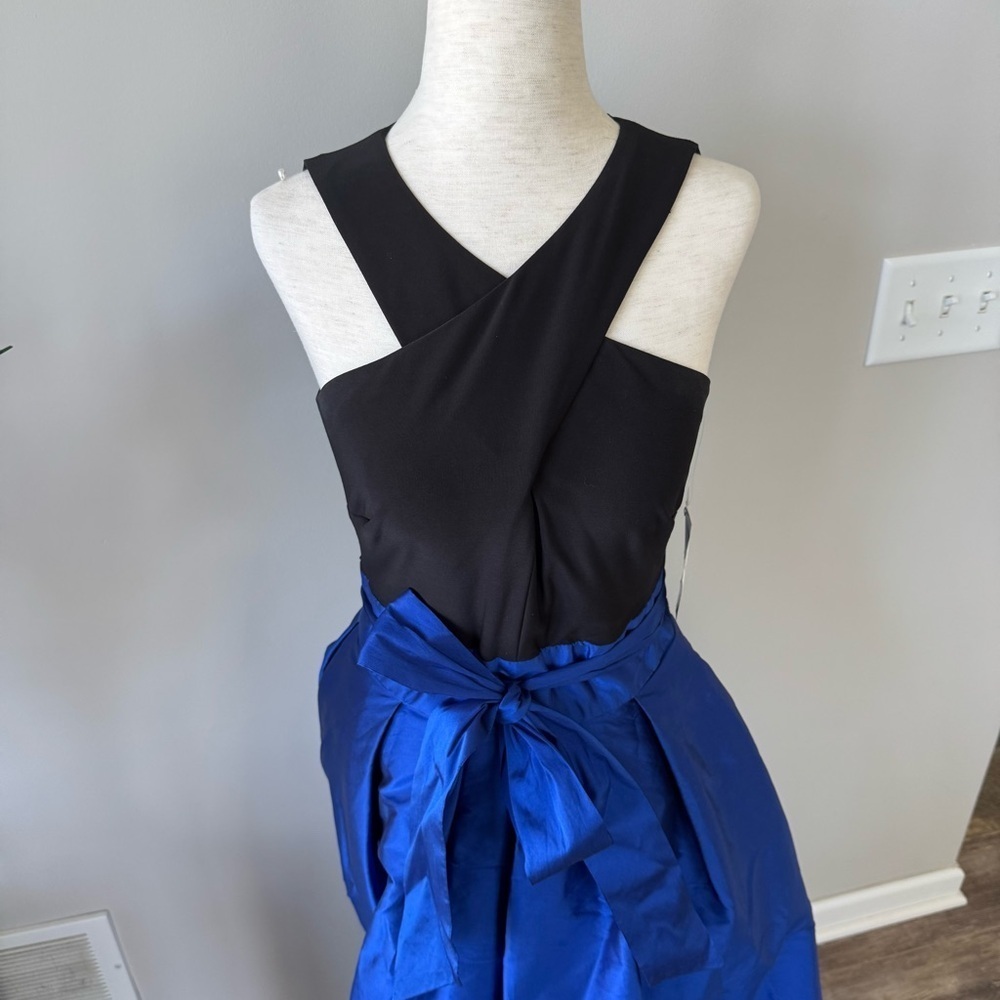 NWT! Lauren Ralph Lauren Green Label Elegant Black and Blue Evening Gown - Picture 3 of 10